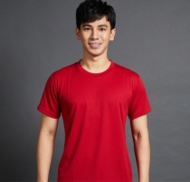 H款 吸濕排汗短袖T恤-圓織布F0922紅色